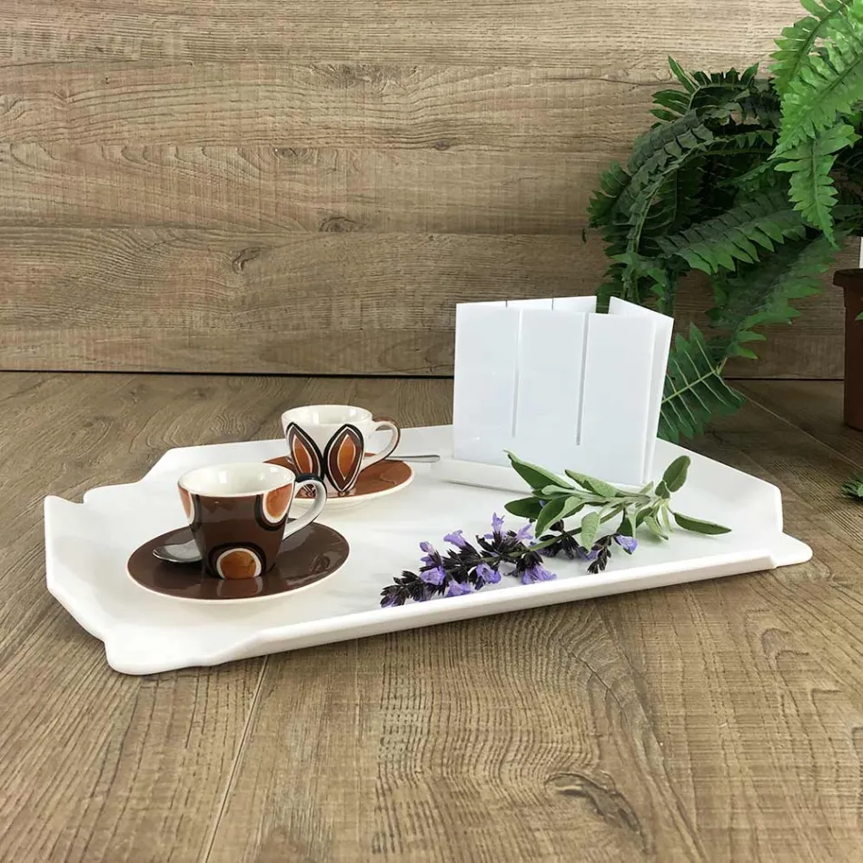 Bandeja de Cocina Rectangular en Corian Blanco Calidad Made in Italy - Ivanova viadurini