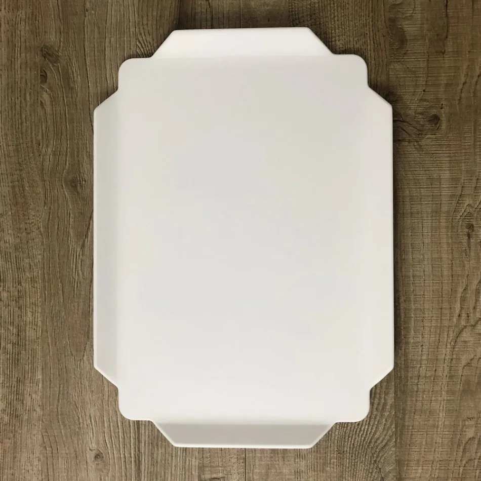 Bandeja de Cocina Rectangular en Corian Blanco Calidad Made in Italy - Ivanova viadurini