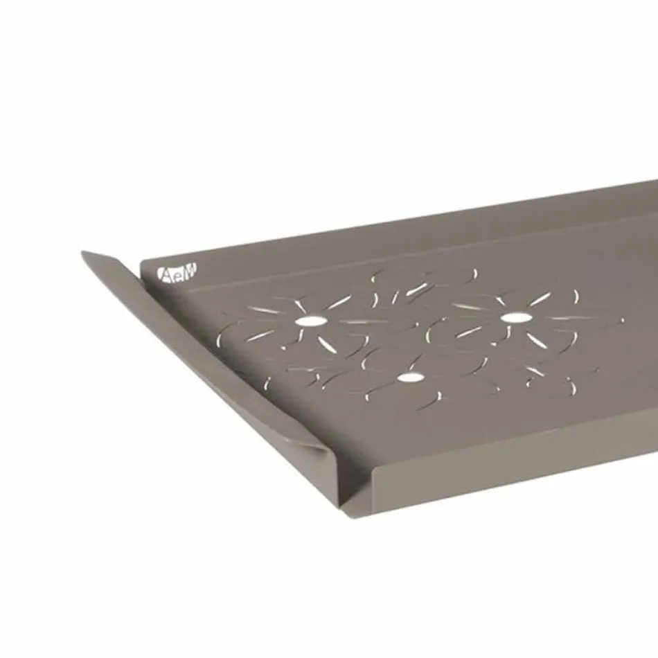 Bandeja de servicio con flores en hierro blanco, azul o barro - Marken viadurini