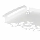 Bandeja de servicio de diseño de hierro blanco, beige o marfil Made in Italy - Leiden viadurini
