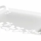 Bandeja de servicio de diseño de hierro blanco, beige o marfil Made in Italy - Leiden viadurini