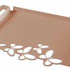 Bandeja de servicio de diseño de hierro blanco, beige o marfil Made in Italy - Leiden viadurini
