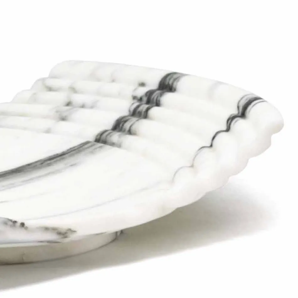 Bandeja decorativa curvada en mármol Arabescato Made in Italy - Clifton viadurini