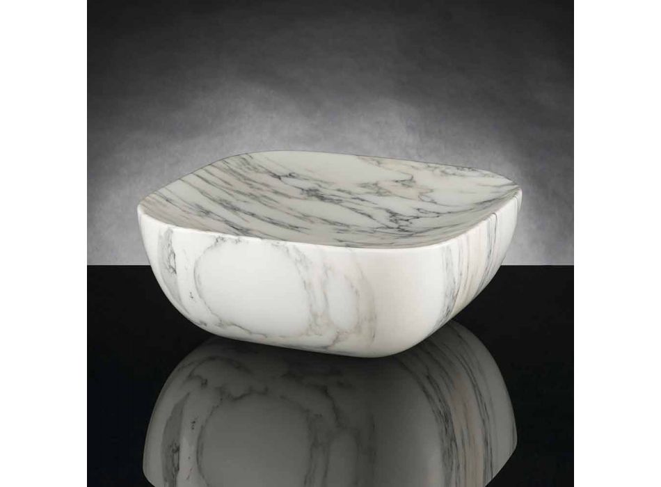 Bandeja de diseño en mármol Arabescato White Carrara Made in Italy - Rock viadurini
