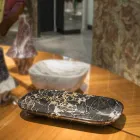 Bandeja elegante en mármol de Portoro Made in Italy - Ethereal viadurini