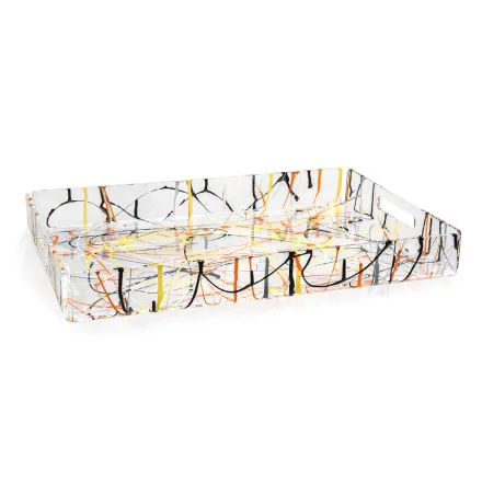 Bandeja Multicolor en Plexiglás de 2 Tamaños Made in Italy - Multicolor viadurini