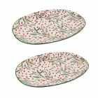 Bandeja de Navidad Ovalada Plato de servir de porcelana 2 Piezas - Escoba de carnicero viadurini