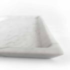 Bandeja rectangular en mármol de Carrara blanco pulido Made in Italy - Alga viadurini