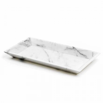 Bandeja Rectangular en Mármol Blanco Carrara Hecho en Italia - Vassili viadurini