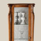 Vitrina clásica con puerta de madera blanca o nogal Made in Italy - Caligola viadurini