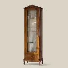 Vitrina de Salón Clásica en Madera de Nogal 1 Puerta Made in Italy - Ronald viadurini