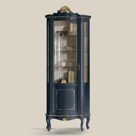 Vitrina de madera para sala de estar con 1 puerta de lujo Made in Italy - Leonor viadurini