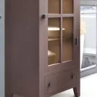 Vitrina de salón en madera maciza de abeto totalmente hecha en Italia - Pascual viadurini