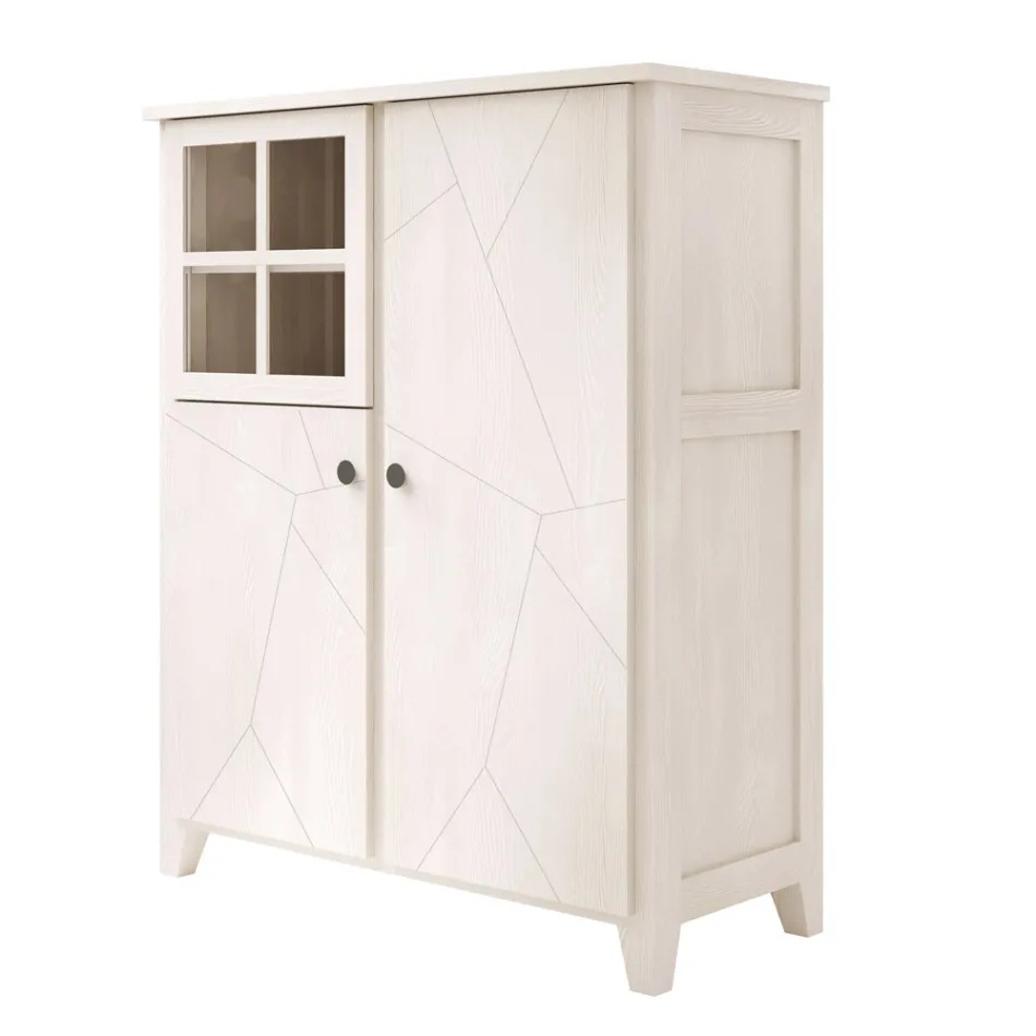 Vitrina de Salón Estructura en Madera Maciza de Abeto Made in Italy - Pascual viadurini