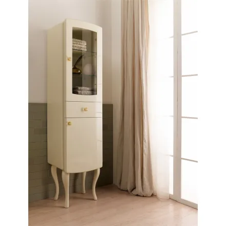 Vitrina de un solo color con estantes internos de vidrio Made in Italy - Candy viadurini