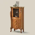 Vitrina de salón con 1 puerta de cristal y 3 cajones Made in Italy - Londres viadurini