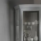 Vitrina de esquina con 1 puerta y 2 estantes de cristal Made in Italy - Denka viadurini