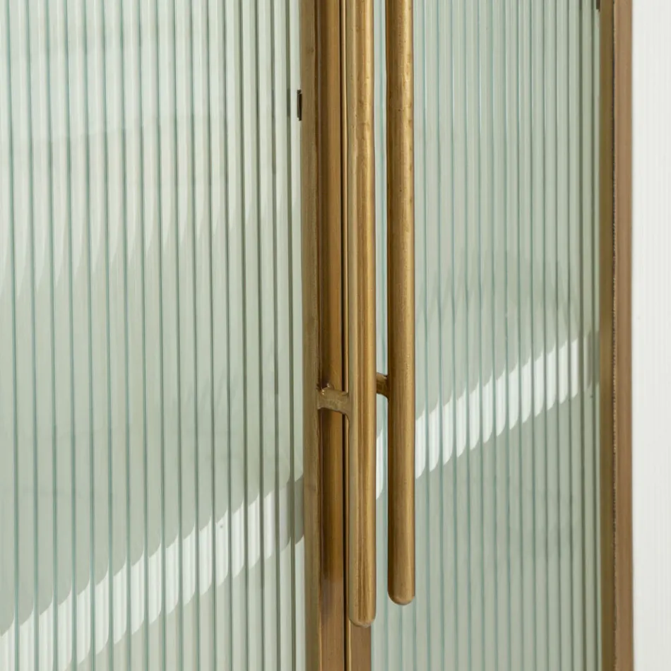 Vitrina de madera con tapa e inserciones redondeadas con 2 puertas y 2 cajones - Rachel viadurini