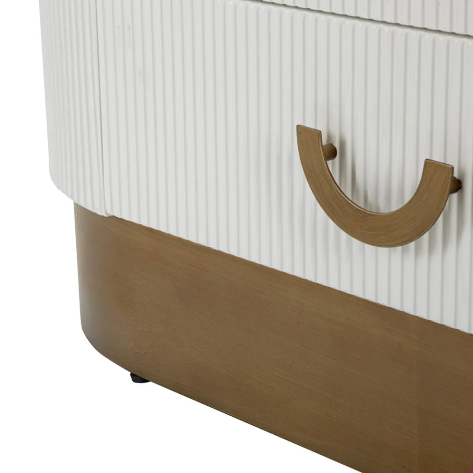 Vitrina de madera con tapa e inserciones redondeadas con 2 puertas y 2 cajones - Rachel viadurini