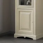 Vitrina de madera con acabado marfil patinado. Hecho en Italia - Fosta viadurini