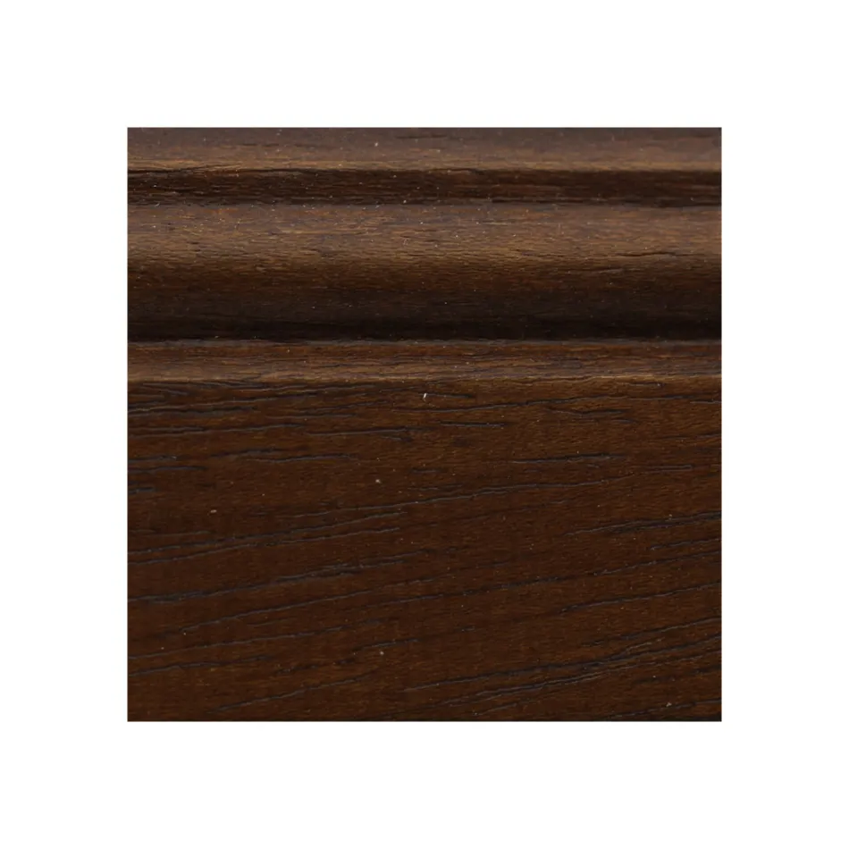 Vitrina de madera acabado nogal patinado con decoración de lirios Made in Italy - Mujer viadurini