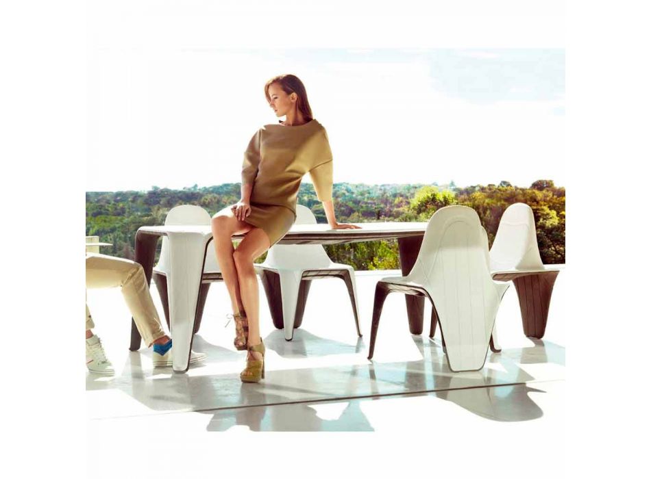 Mesa de jardín Vondom F3 L190xP90cm polietileno de diseño moderno viadurini