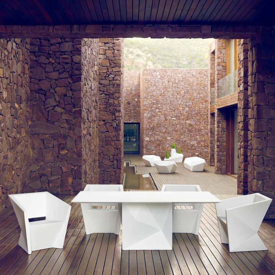 Vondom Faz sillón de jardín lacado blanco con diseño moderno viadurini