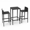 Vondom Spritz colocó muebles de mesa de jardín y dos taburetes negros