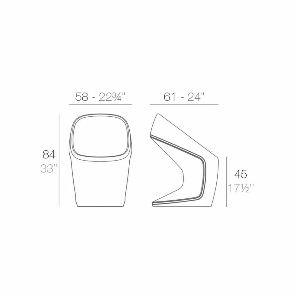 Silla de jardín Vondom Ufo en diseño blanco moderno viadurini