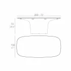 Mesa exterior de diseño Vondom Ufo blanco L200xP100 cm viadurini