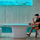Mesa exterior de diseño Vondom Ufo blanco L200xP100 cm viadurini