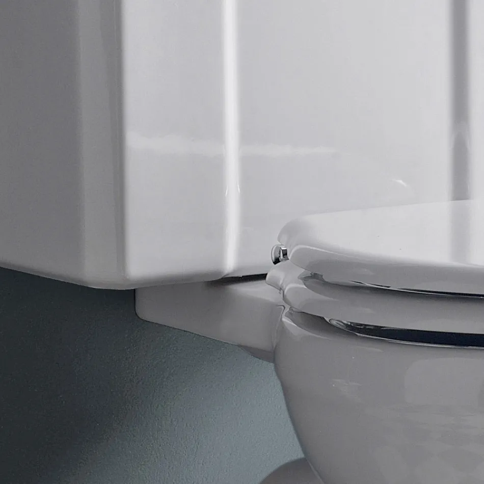 Monobloque de agua clásico en cerámica blanca con caja Made in Italy - Marwa viadurini